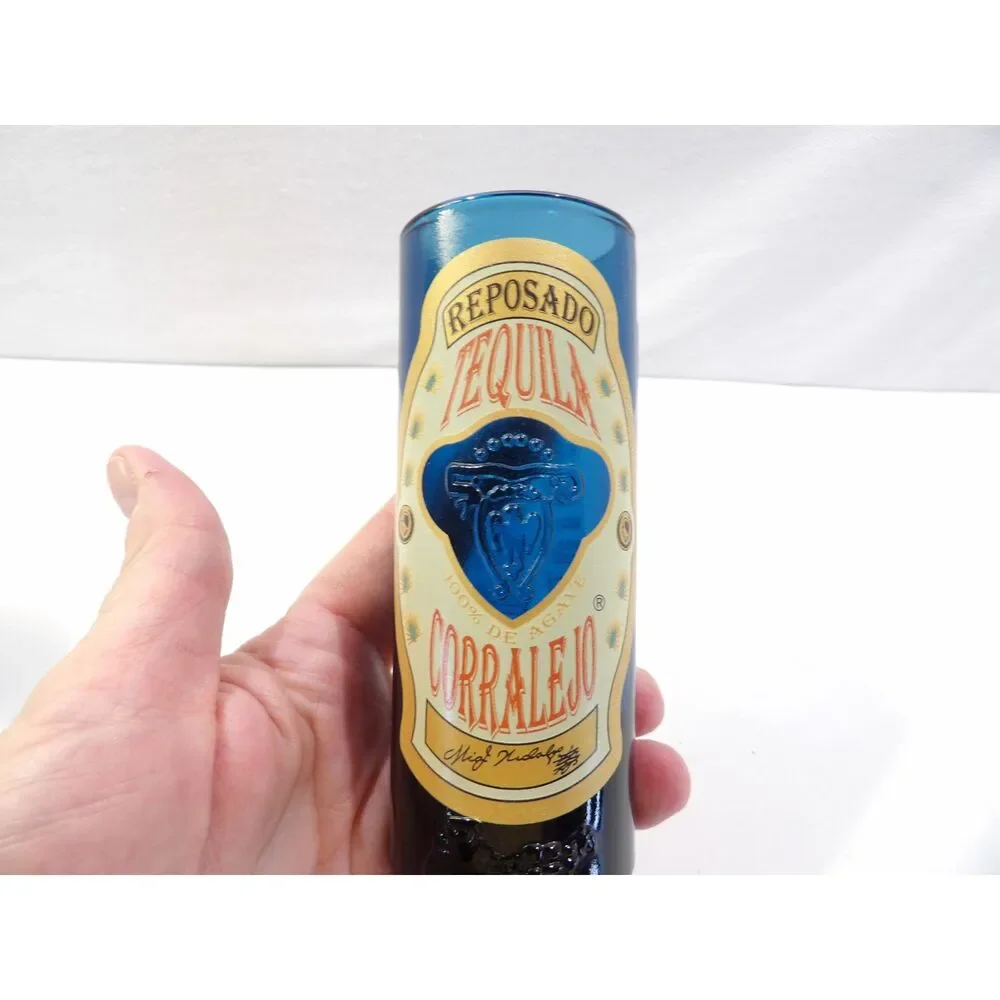 Reposado Tequila Corralejo cobalt blue shot glass set, 2 pcs, tall shooter glass
